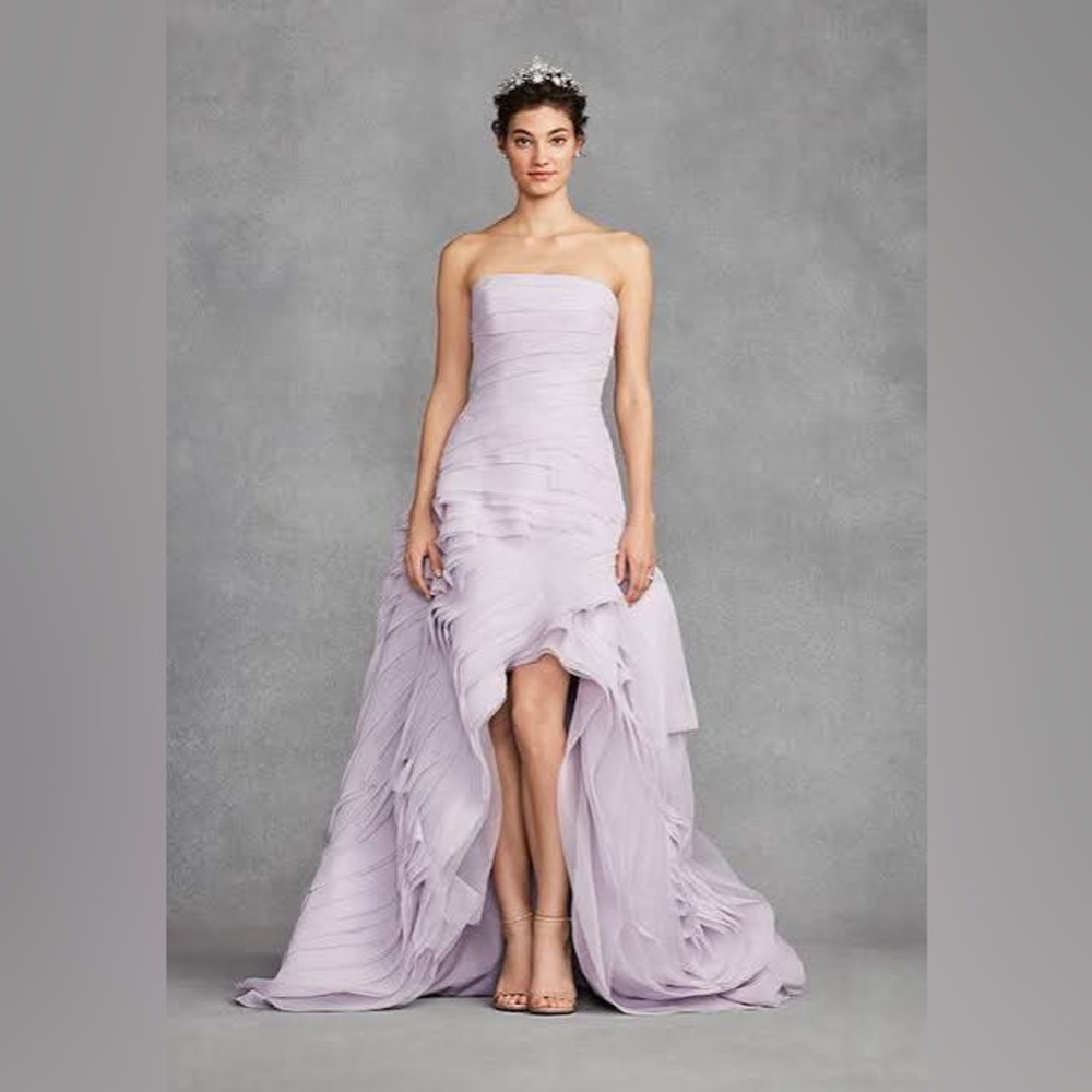 White by Vera Wang High-Low Organza Wedding Dress – Size 8 - Lilac